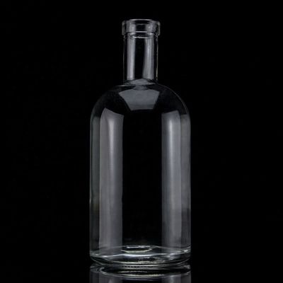 기본 재료 유리 술 병 500ml 700ml 750ml 코크 봉인 및 둥근 모양
