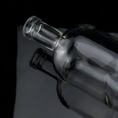 기본 재료 유리 술 병 500ml 700ml 750ml 코크 봉인 및 둥근 모양