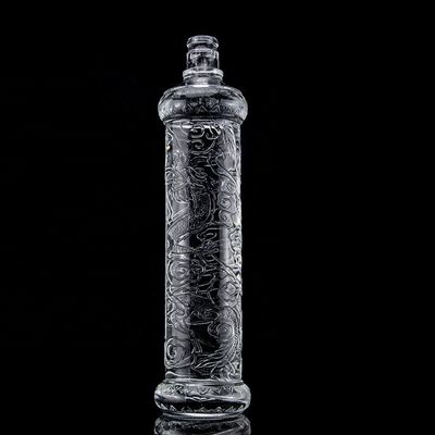 아름다운 드래곤 엠보스 된 유리 병 금 뚜?? 로 로고 및 유리 기반을 사용자 정의